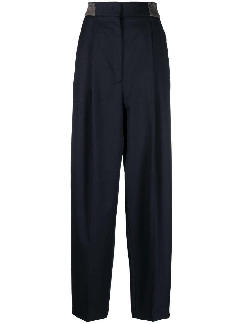 Straight-leg cut tailored trousers - Blue