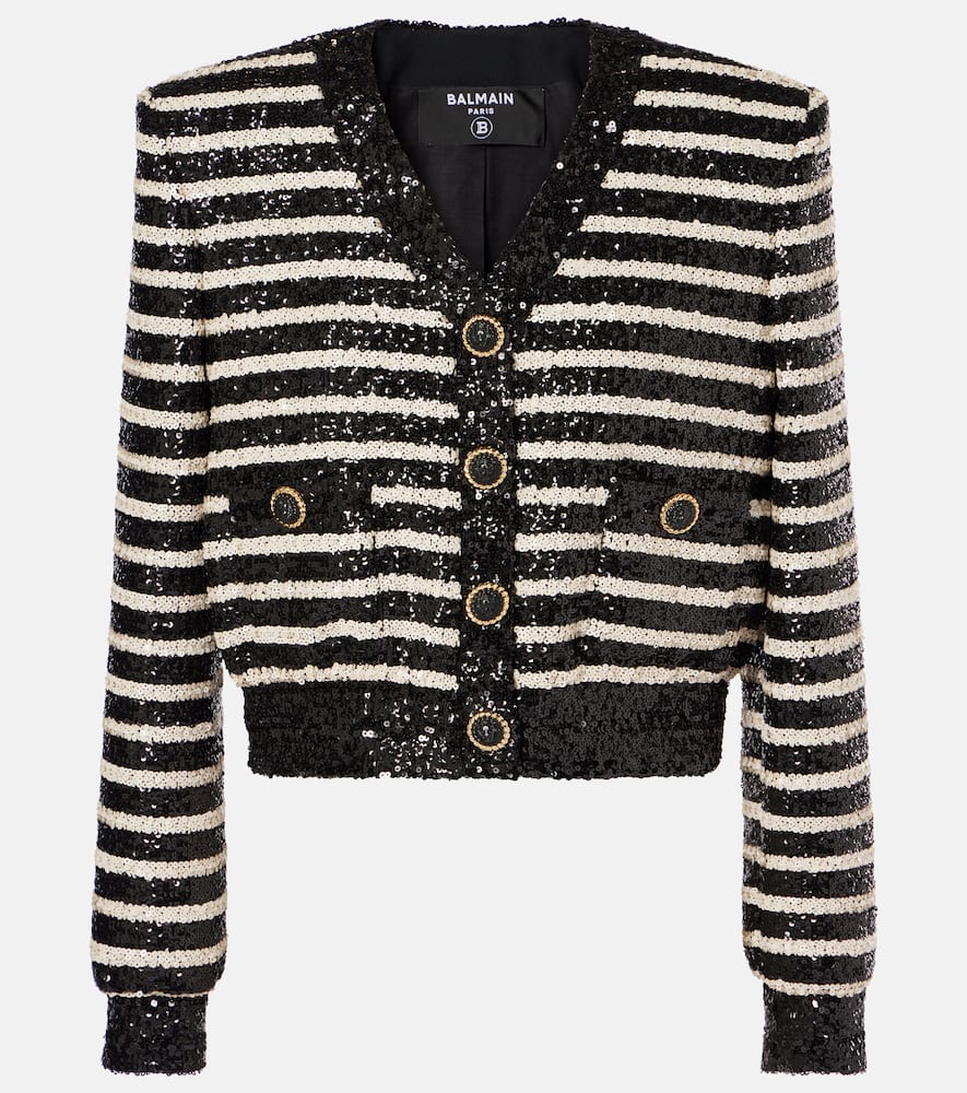 Sequined striped jacket