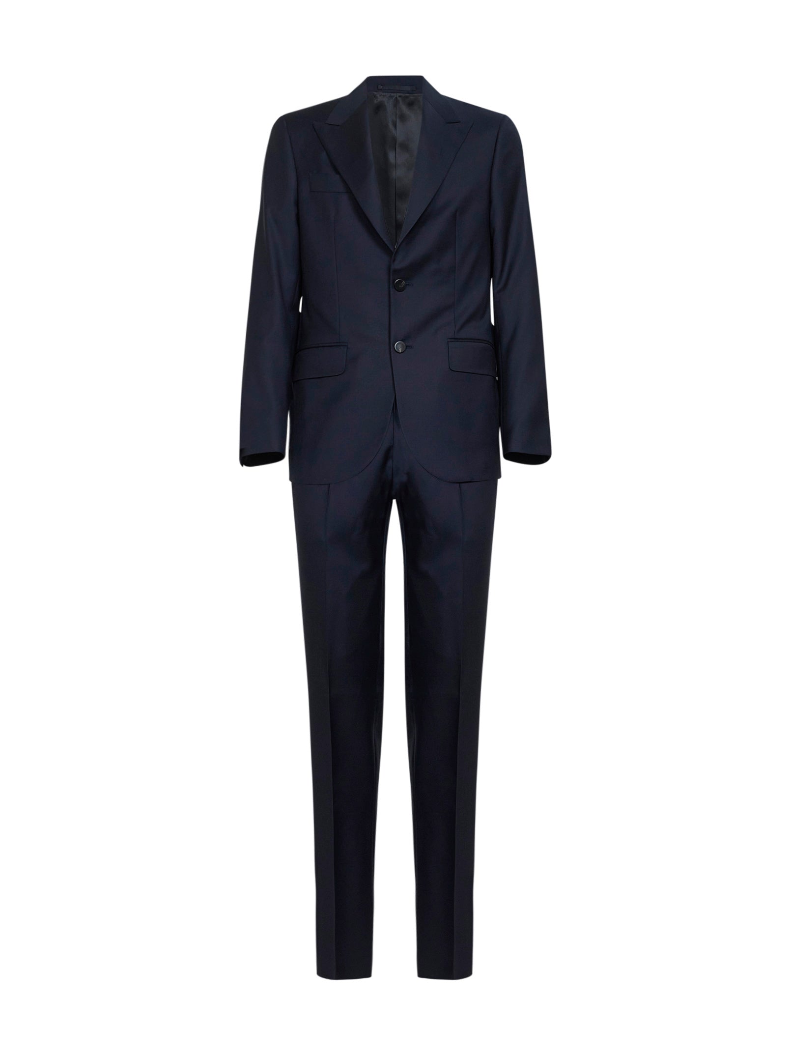 Virgin Wool Pant Suit — Blue