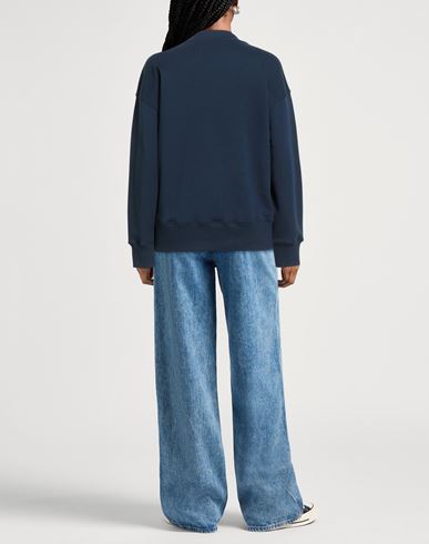 Woman Sweatshirt Navy Size S Cotton