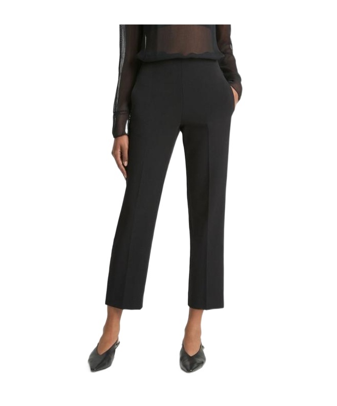 Velvet-trim cropped trousers