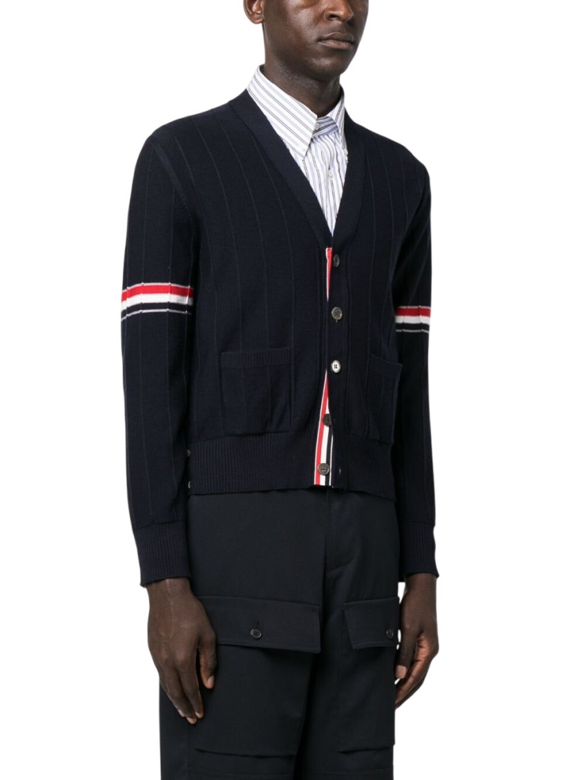 Navy Virgin Wool Cardigan