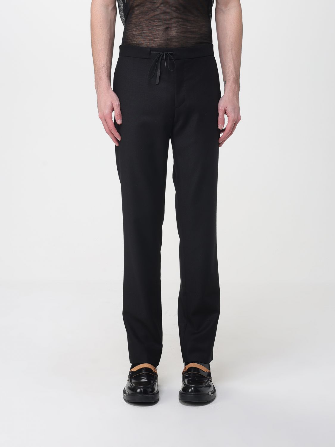 Drawstring tailored trousers - Black