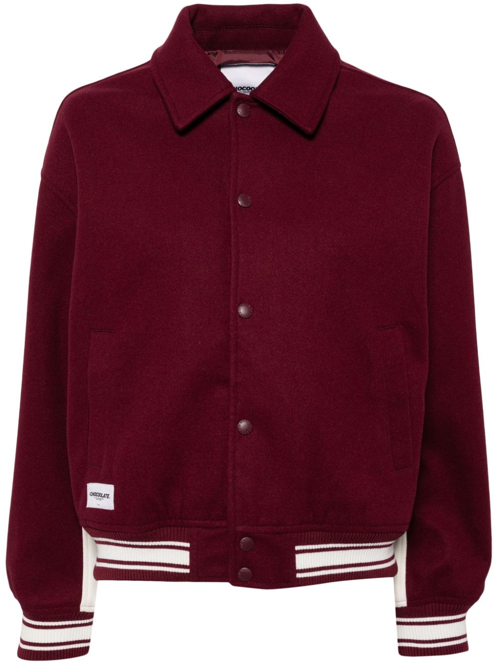 Button-up bomber jacket - Red