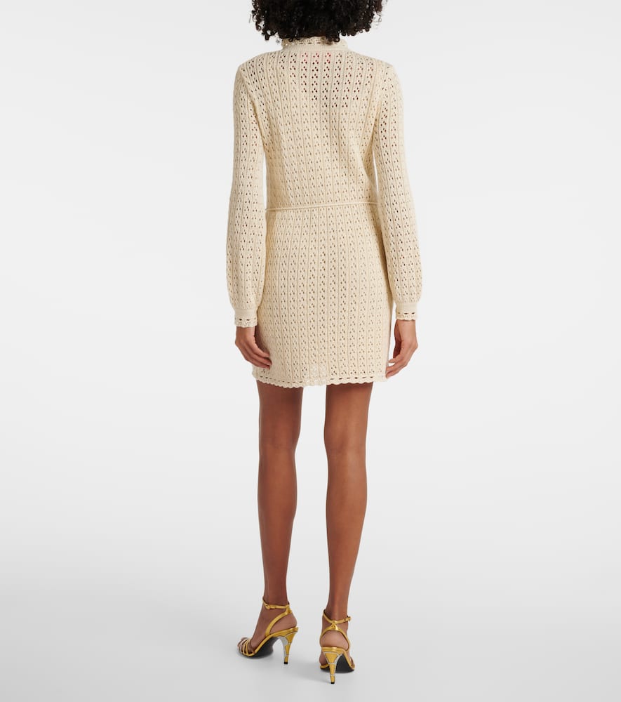 Valentino Open-knit cotton minidress