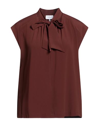 Woman Top Chocolate brown Size 2 Acetate, Silk