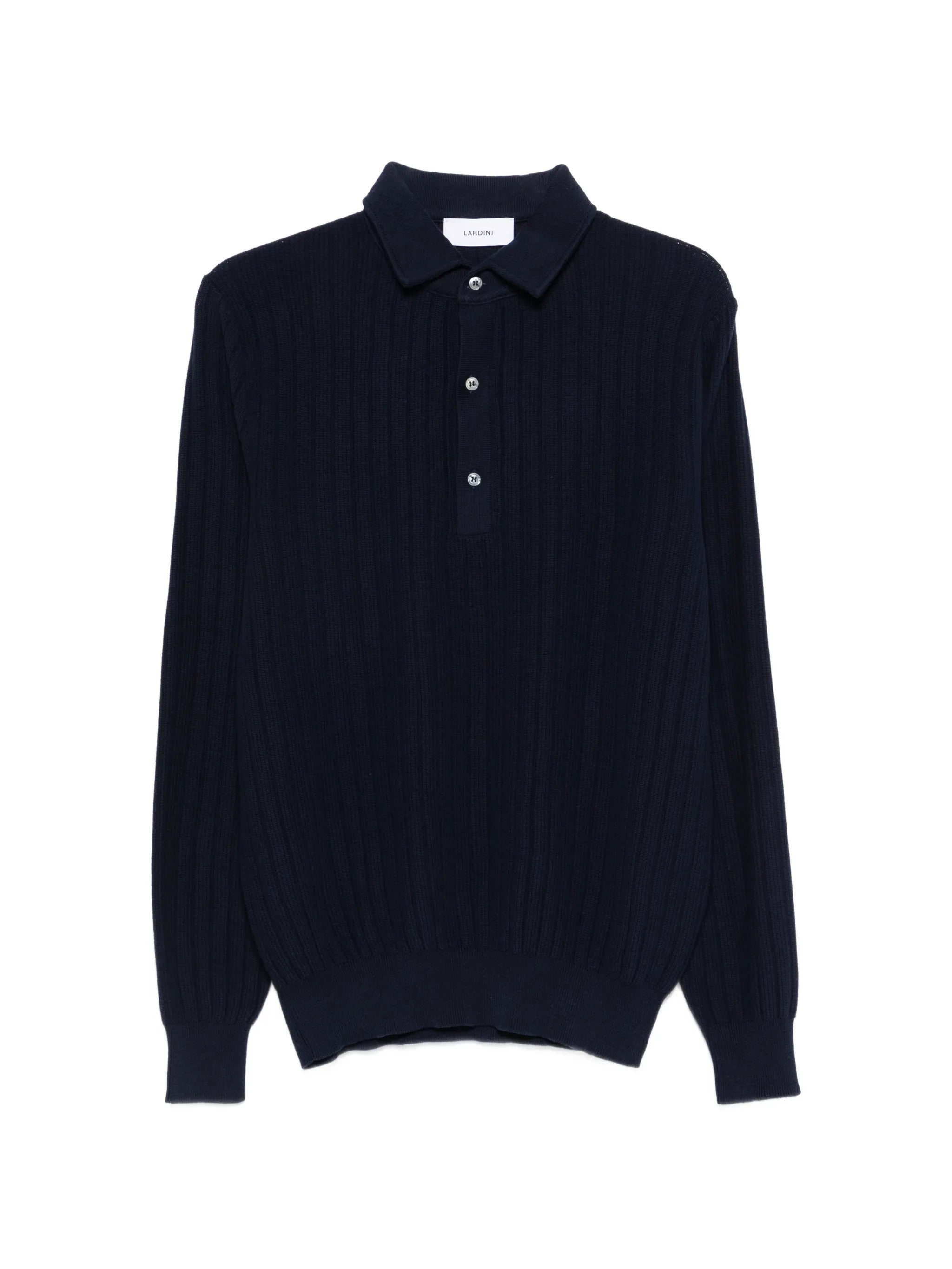Knit Polo Shirt with Classic Collar and Three-Button Placket