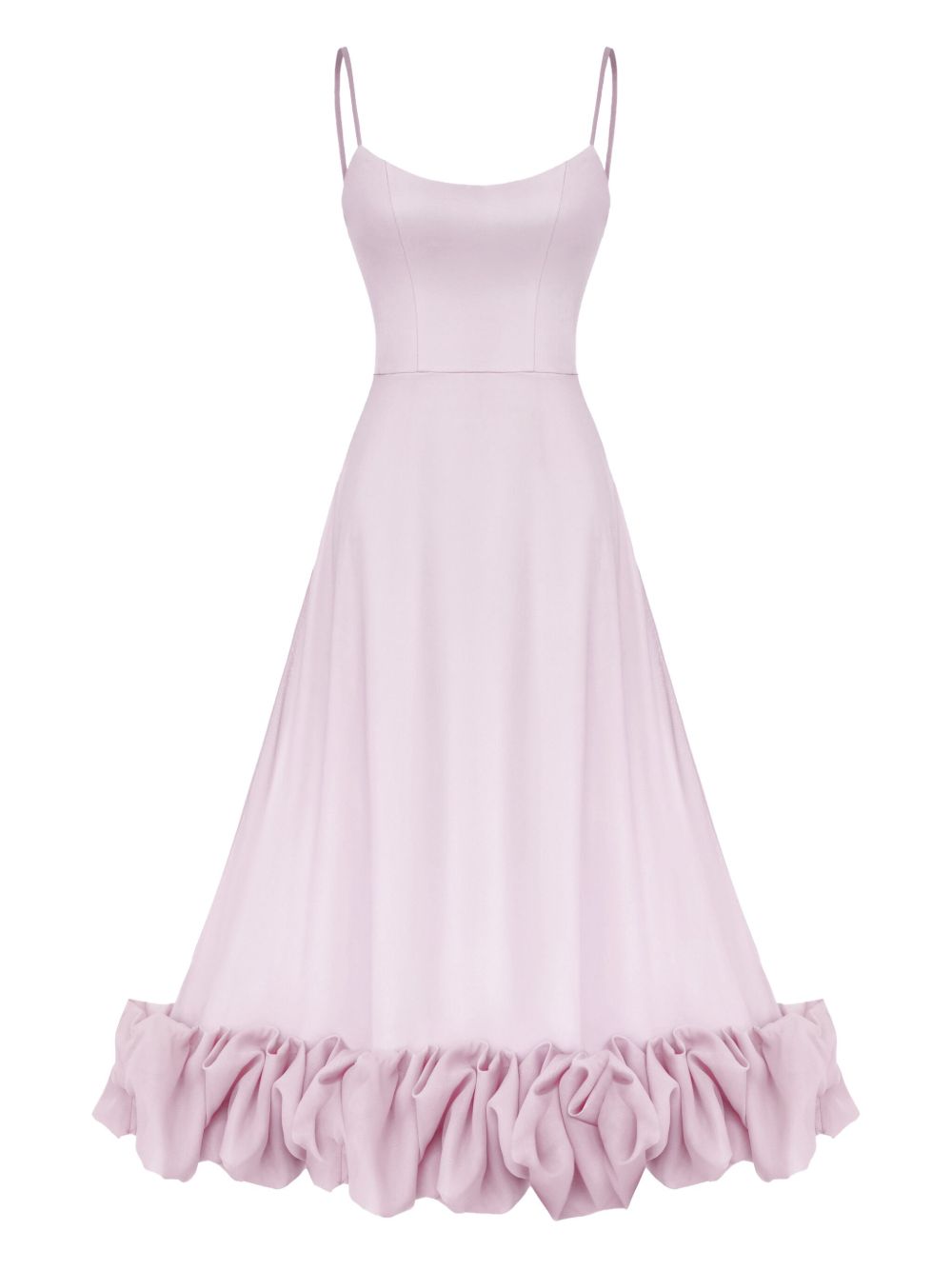 POST MERIDIEM ruffle-hem bustier midi dress - Pink