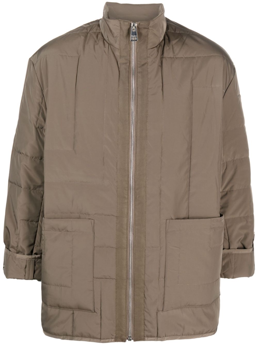 Parisii zip-up parka coat - Brown