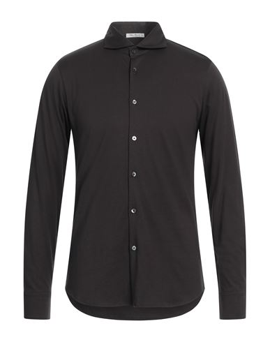 Man Shirt Dark brown Size S Pima Cotton