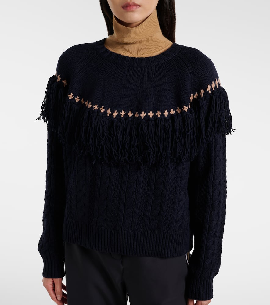 Clara fringed wool and cotton sweater