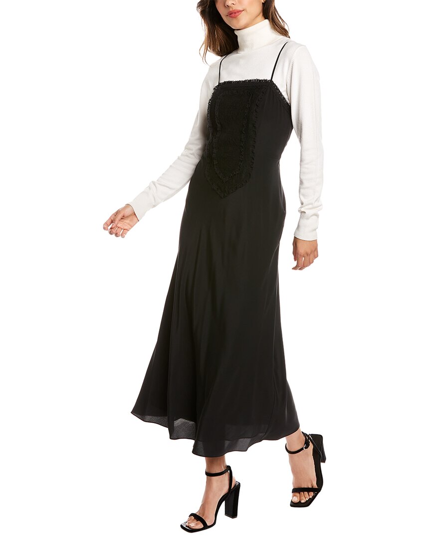 Patchwork Lace Silk Maxi Dress