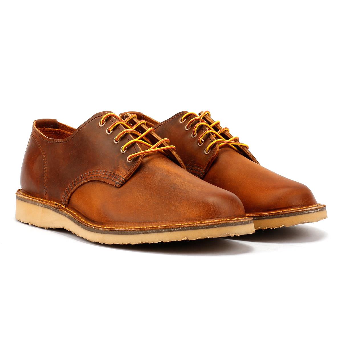 Red Wing Shoes Weekender Oxford Rough & Tough Leather Mens Copper Lace-Up - Brown
