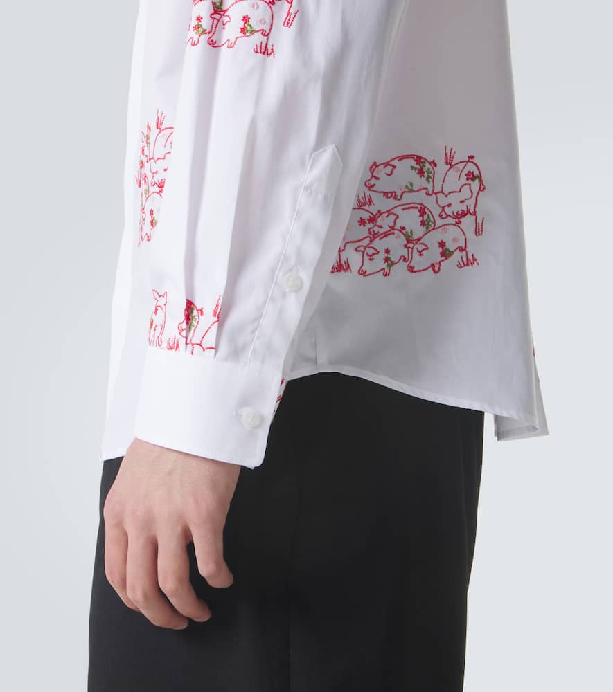 Embroidered cotton poplin shirt