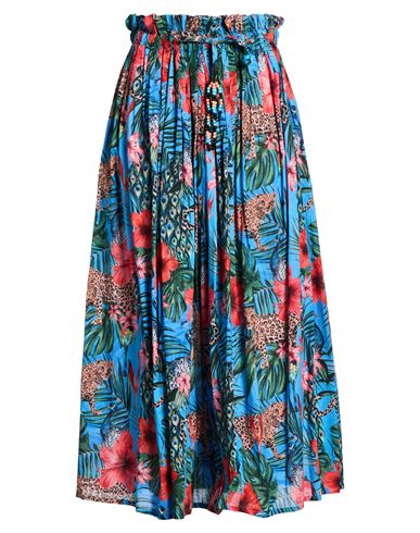 Woman Maxi skirt Azure Size L Cotton