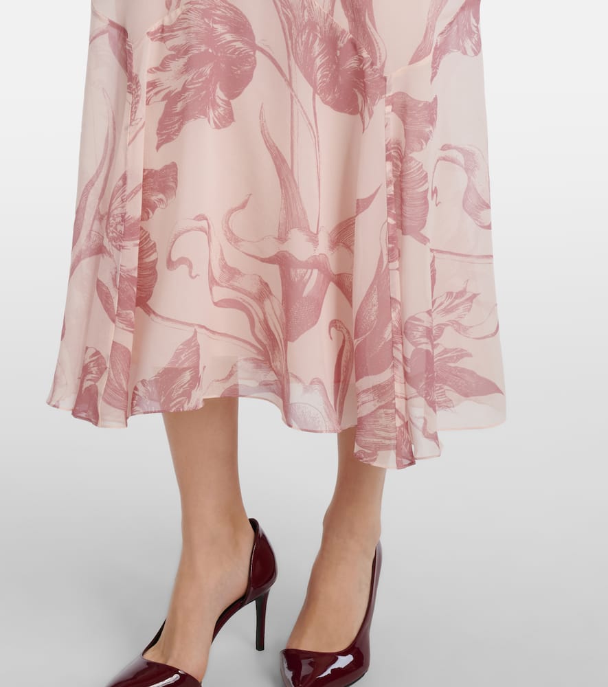 Printed silk midi dress