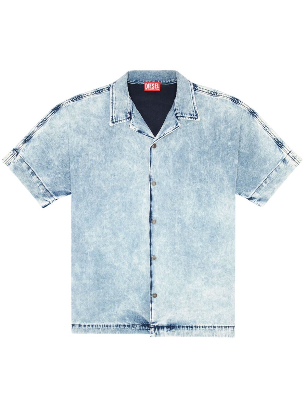 D-Nabil-S short-sleeved denim shirt - Blue