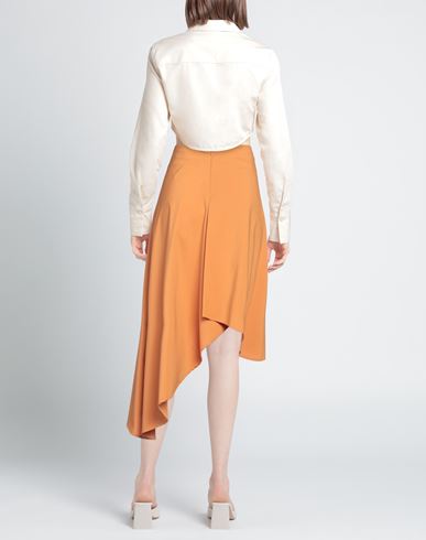 Woman Midi skirt Marigold Size 8 Cotton, Polyester, Elastane