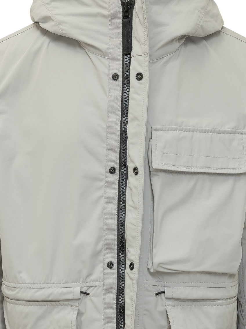 Grey Solid Hood Jacket