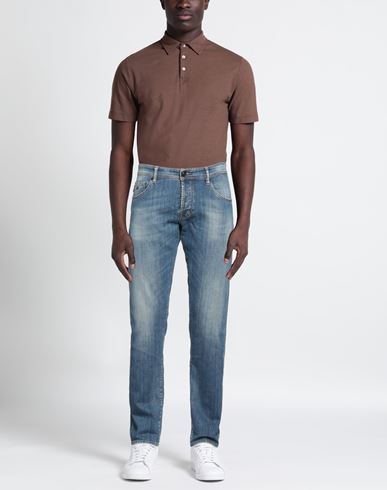 Man Jeans Blue Size 34 Cotton, Elastane