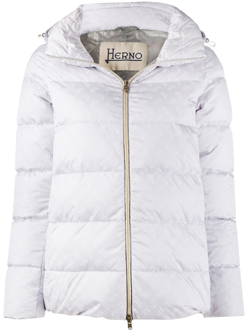 Logo pattern puffer jacket - Grey