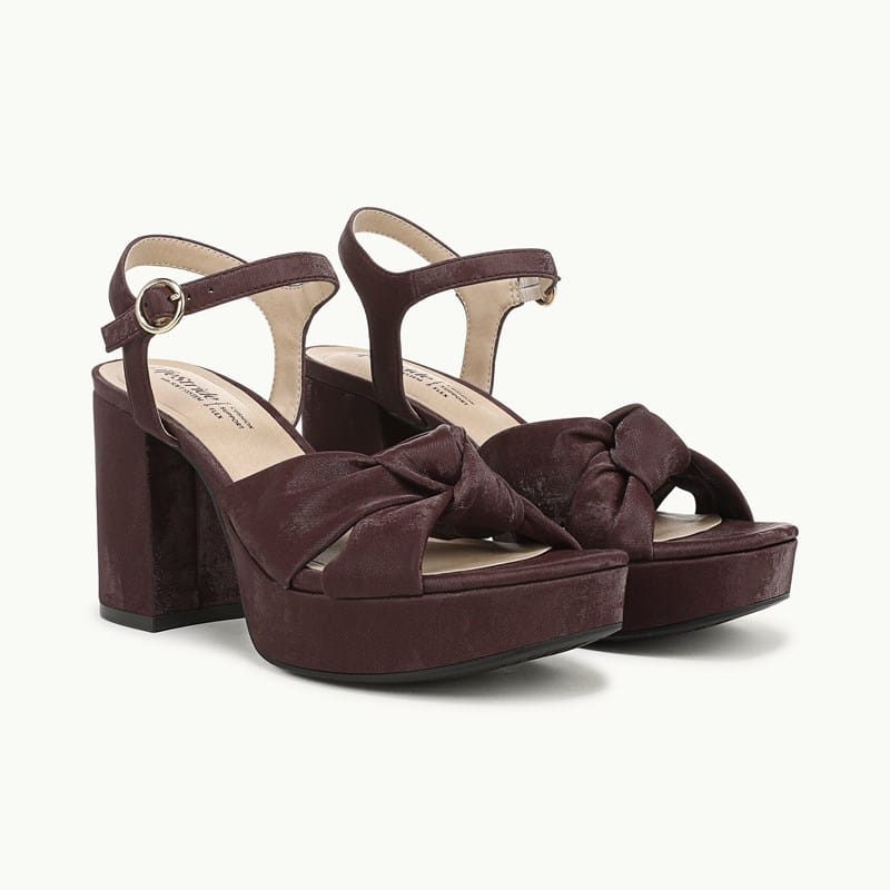Stride Shoes August Dress Sandal Plum Soft Faux Leather