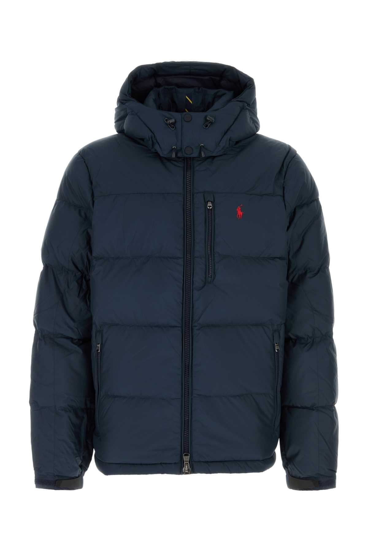 Quilted Nylon Down Jacket — Navy