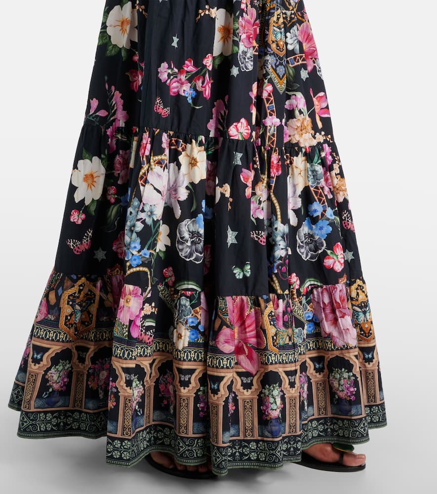 Crystal-embellished poplin maxi skirt