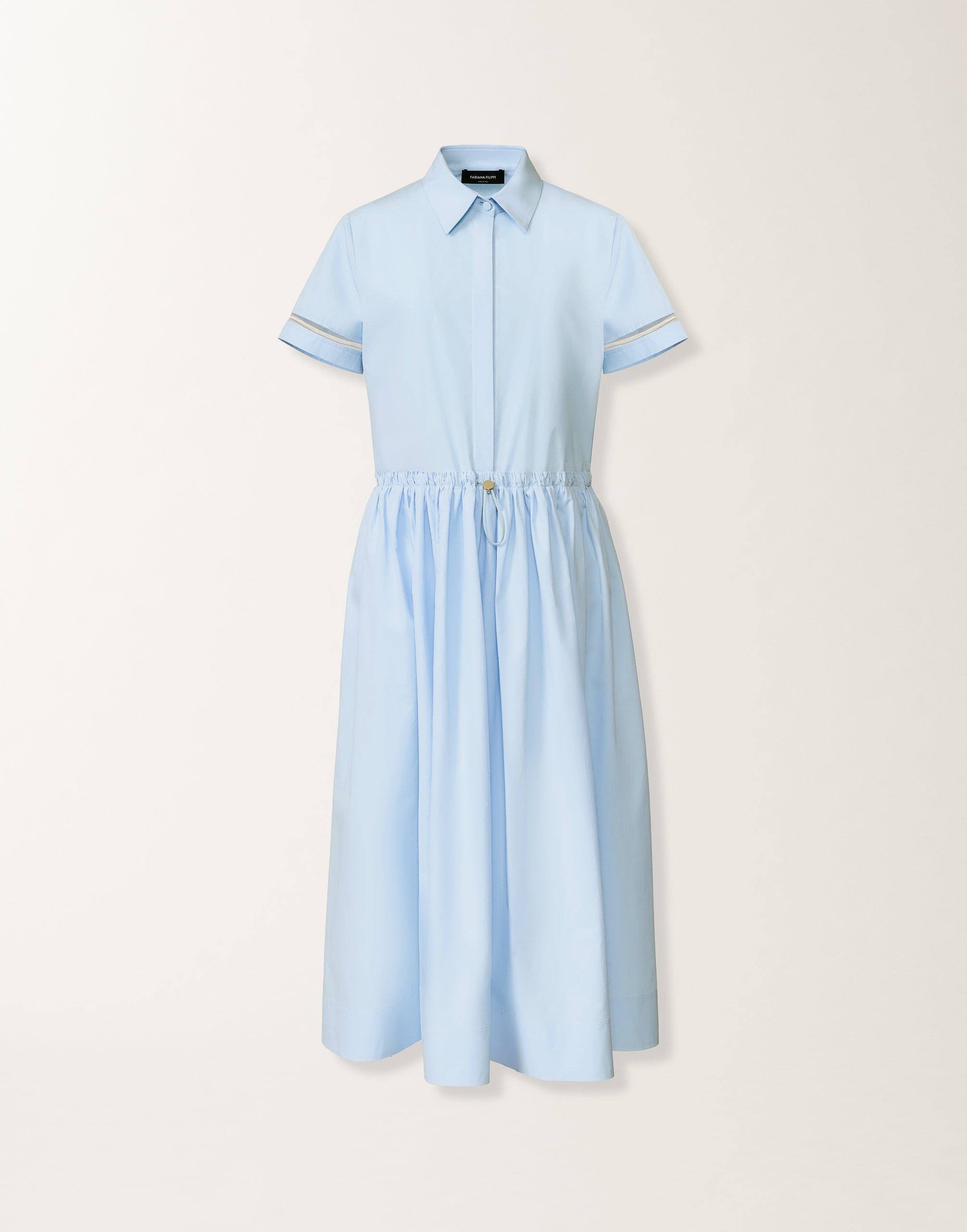 Sky blue poplin polo dress