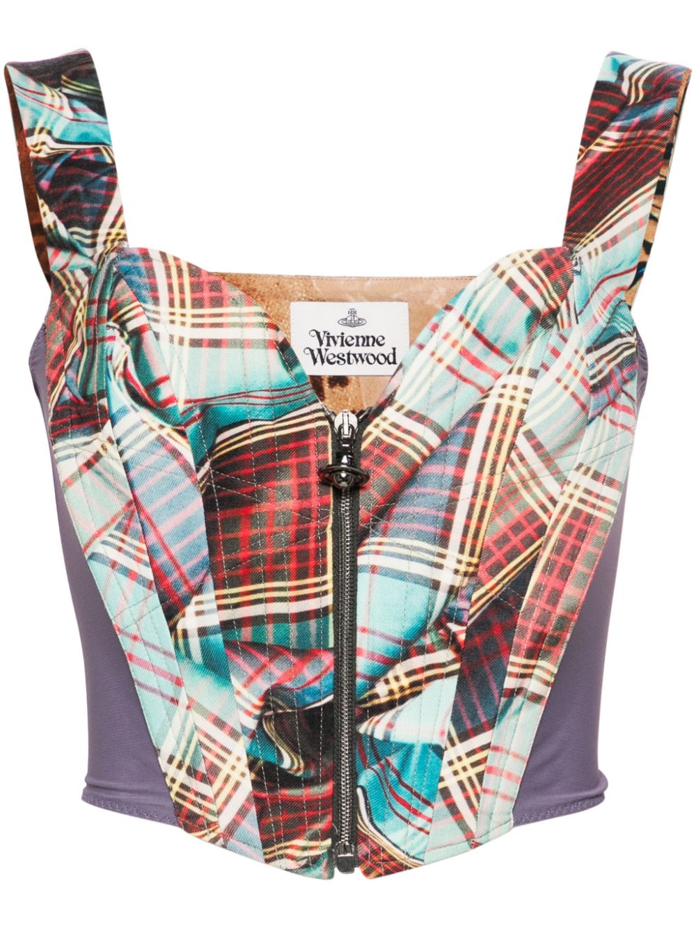 MacAndy tartan-printed corset - Purple