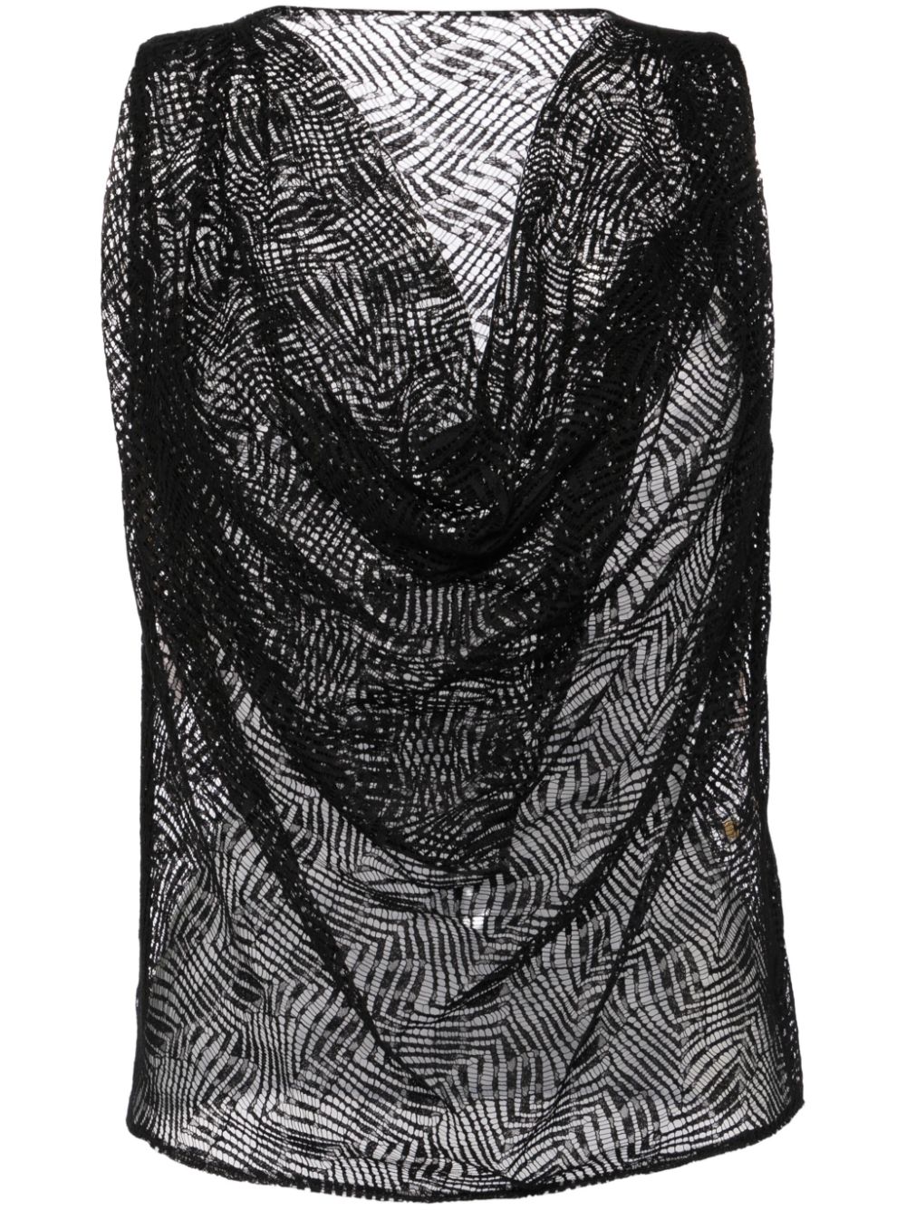 Lace draped top - Black