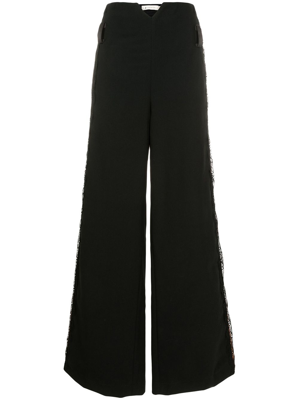 Kelly lace-panel palazzo trousers - Black