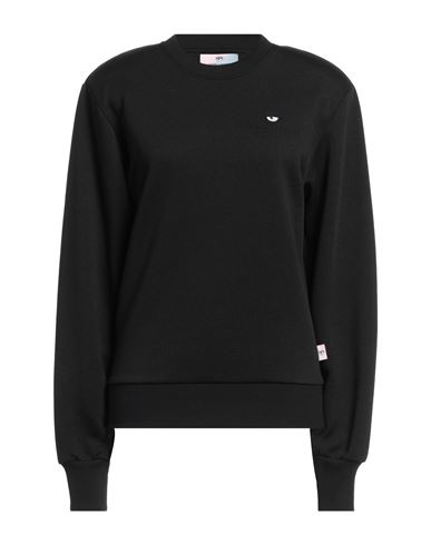 Woman Sweatshirt Black Size XXS Polyester, Cotton, Elastane