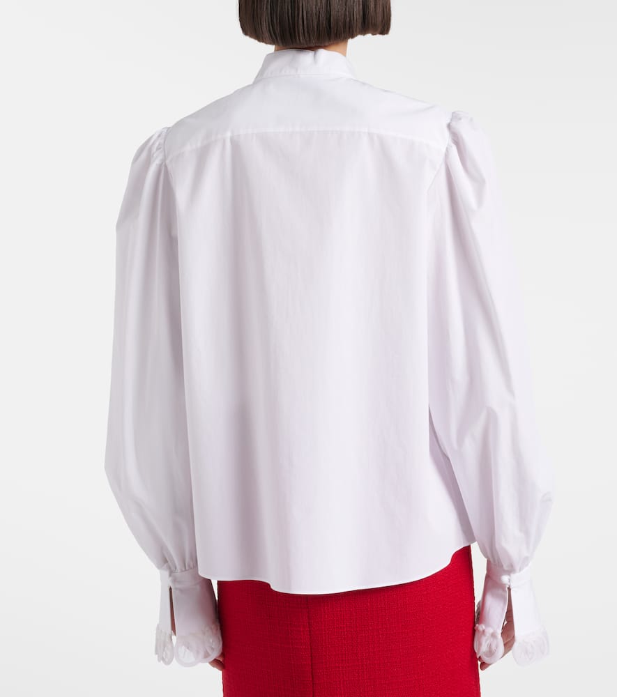 Embroidered cotton poplin blouse