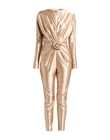 Woman Jumpsuit Beige Size 4 Polyester, Elastane