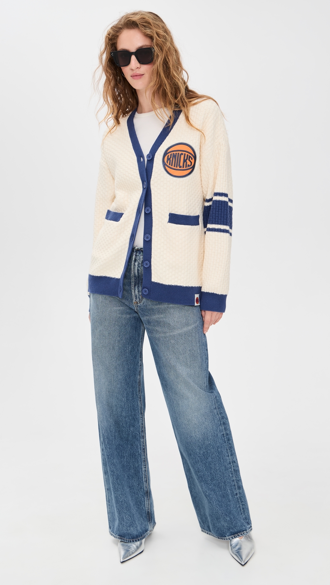 Knit Cotton Varsity Sweater Knicks Sugar
