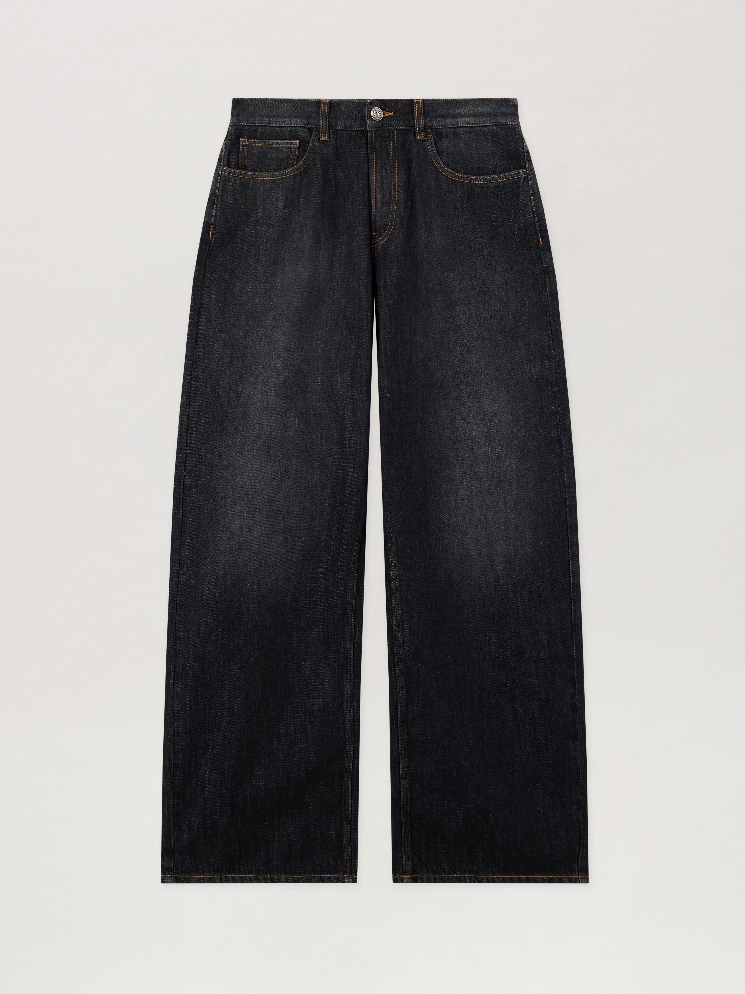 Curved Logo Loose Jeans Man  Vintage Black Vintage Black