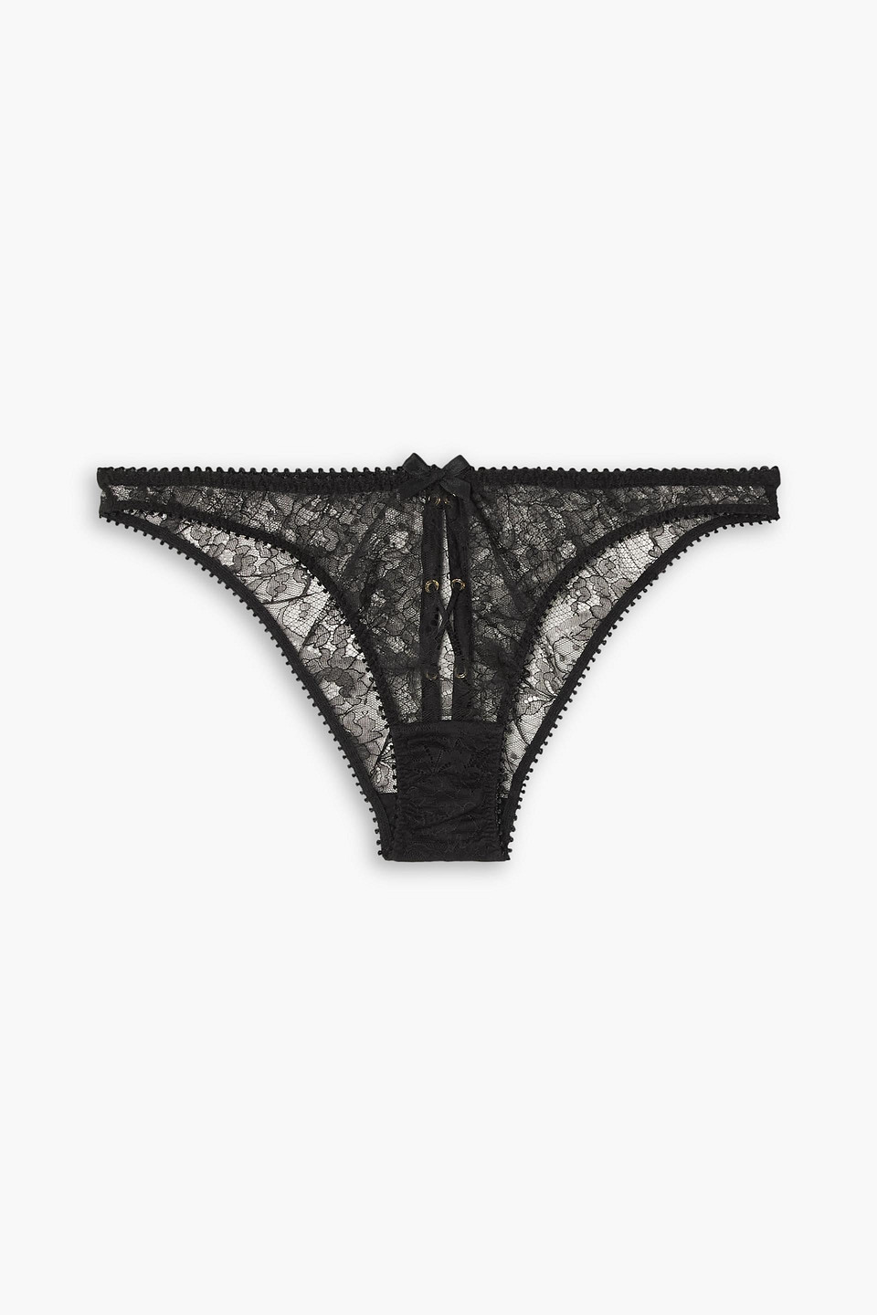 Vallentina embellished cutout Leavers lace briefs