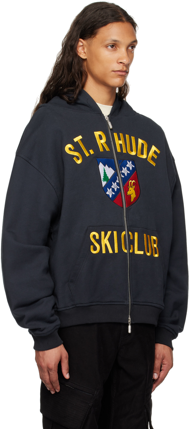 Rhude Black 'St. Rhude' Zip Hoodie
