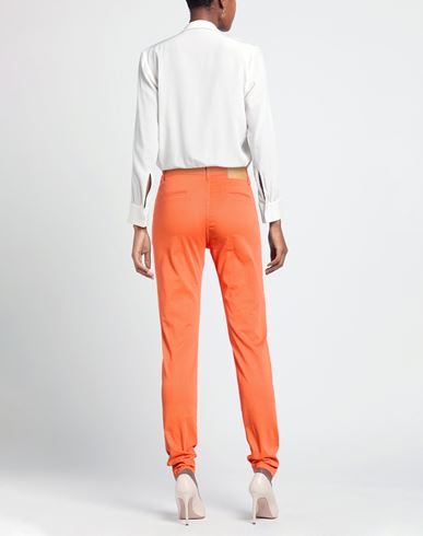 Woman Pants Orange Size 4 Cotton, Elastane