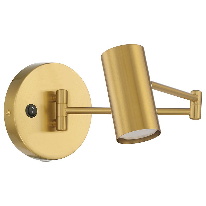 Antique Brushed Brass LED Reading Light from the Austin Collection