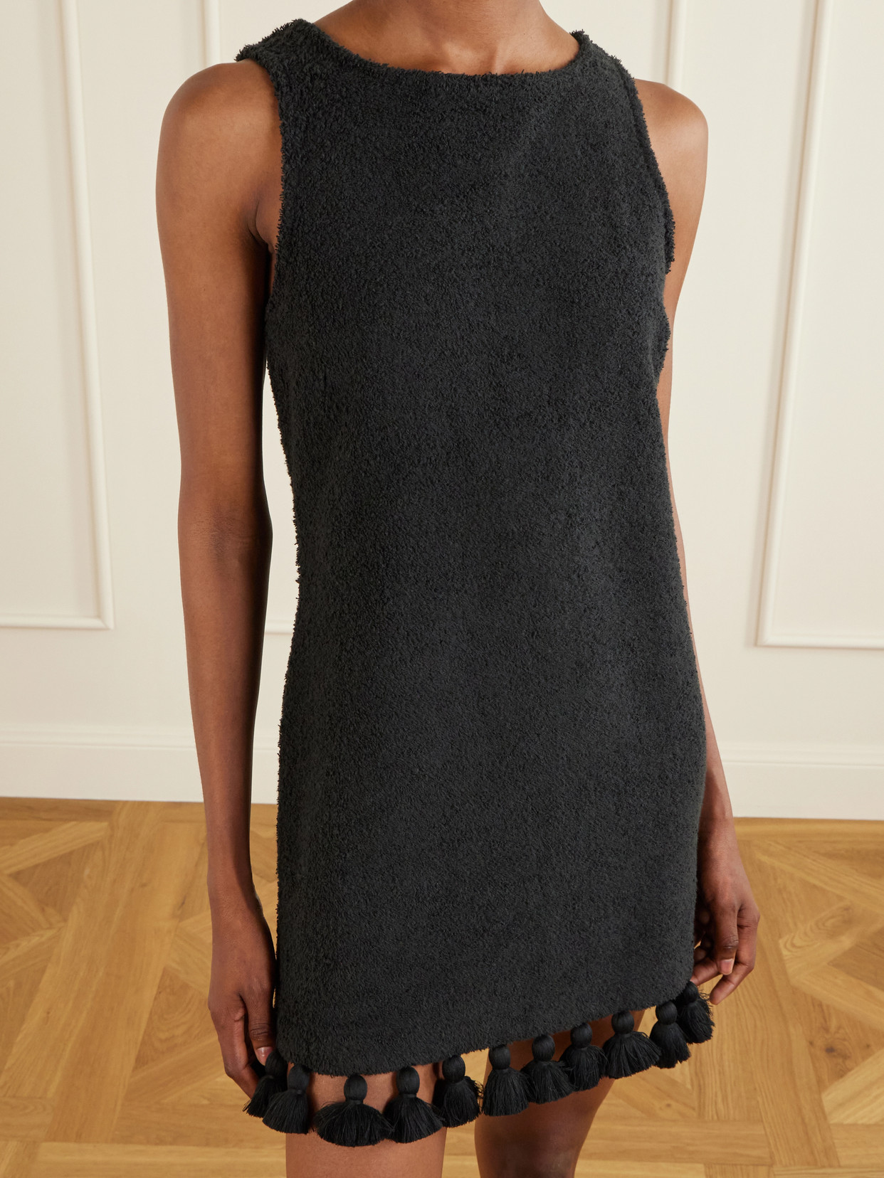 Cap d'Antibes - Manon Cotton-terry Mini Dress - Black