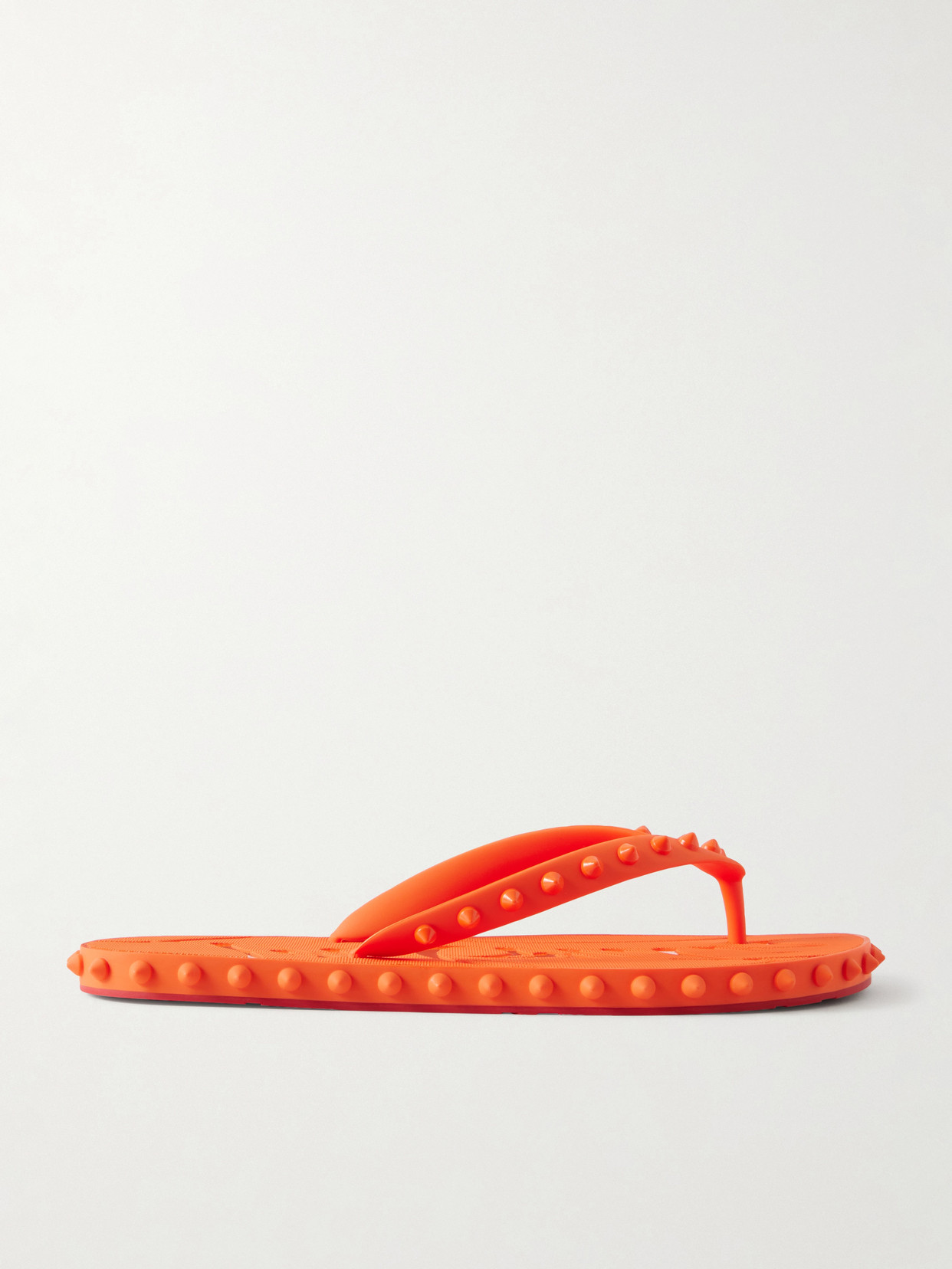 Super Loubi Studded Rubber Flip Flops - Orange