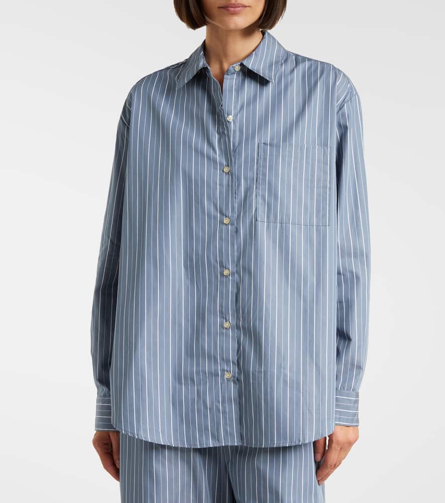 Yoshi striped cotton-blend poplin shirt