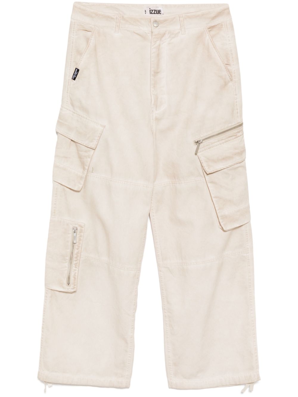 Wide-leg cargo trousers - Neutrals