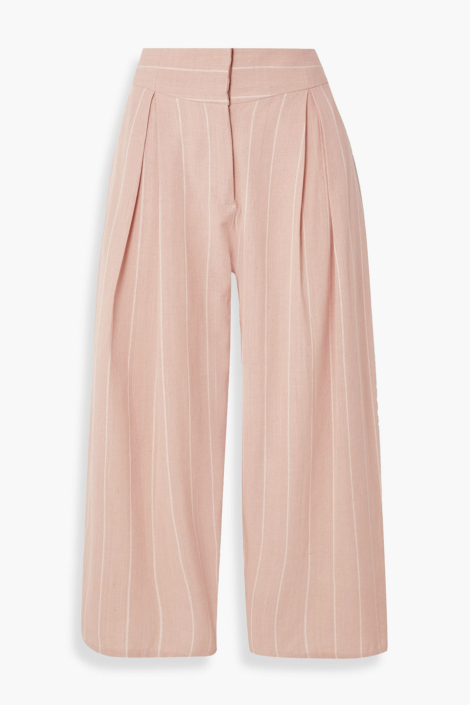 Dolly cropped striped cotton wide-leg pants - Pink - UK 6