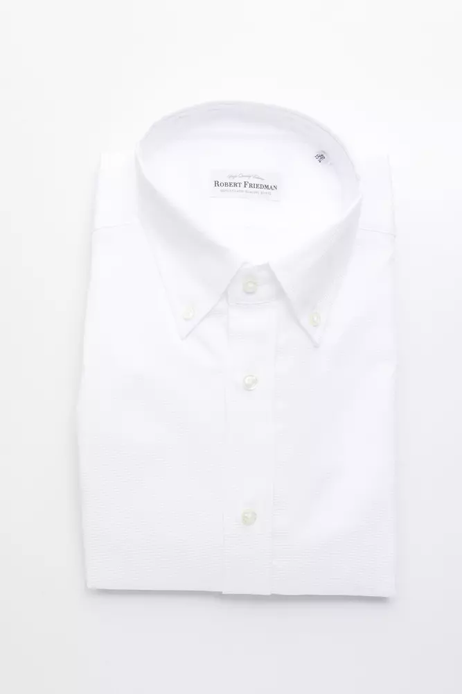 Robert Friedman White Cotton Men's Men's Shirt
