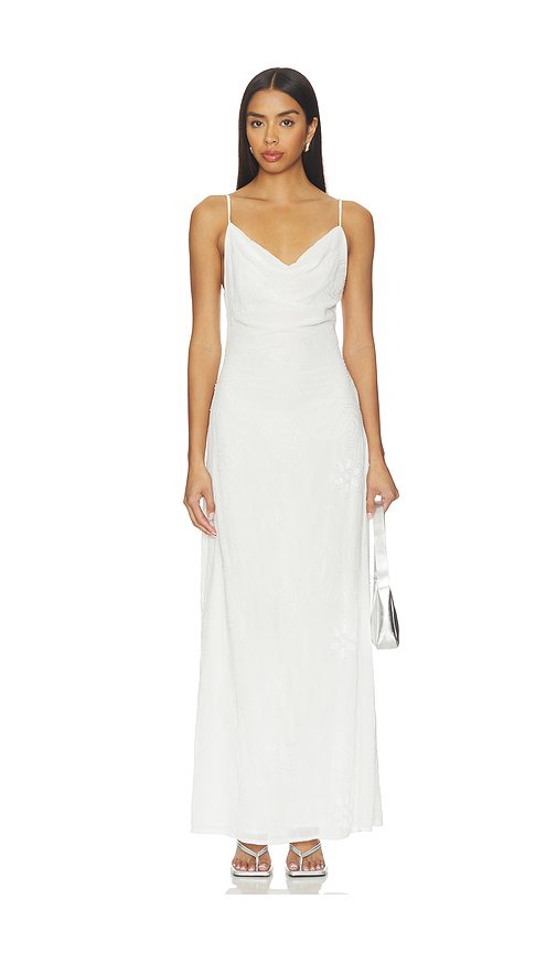 Superdown Xanthia Embellished Maxi Dress in White. XL. Also in XXS, XS, S