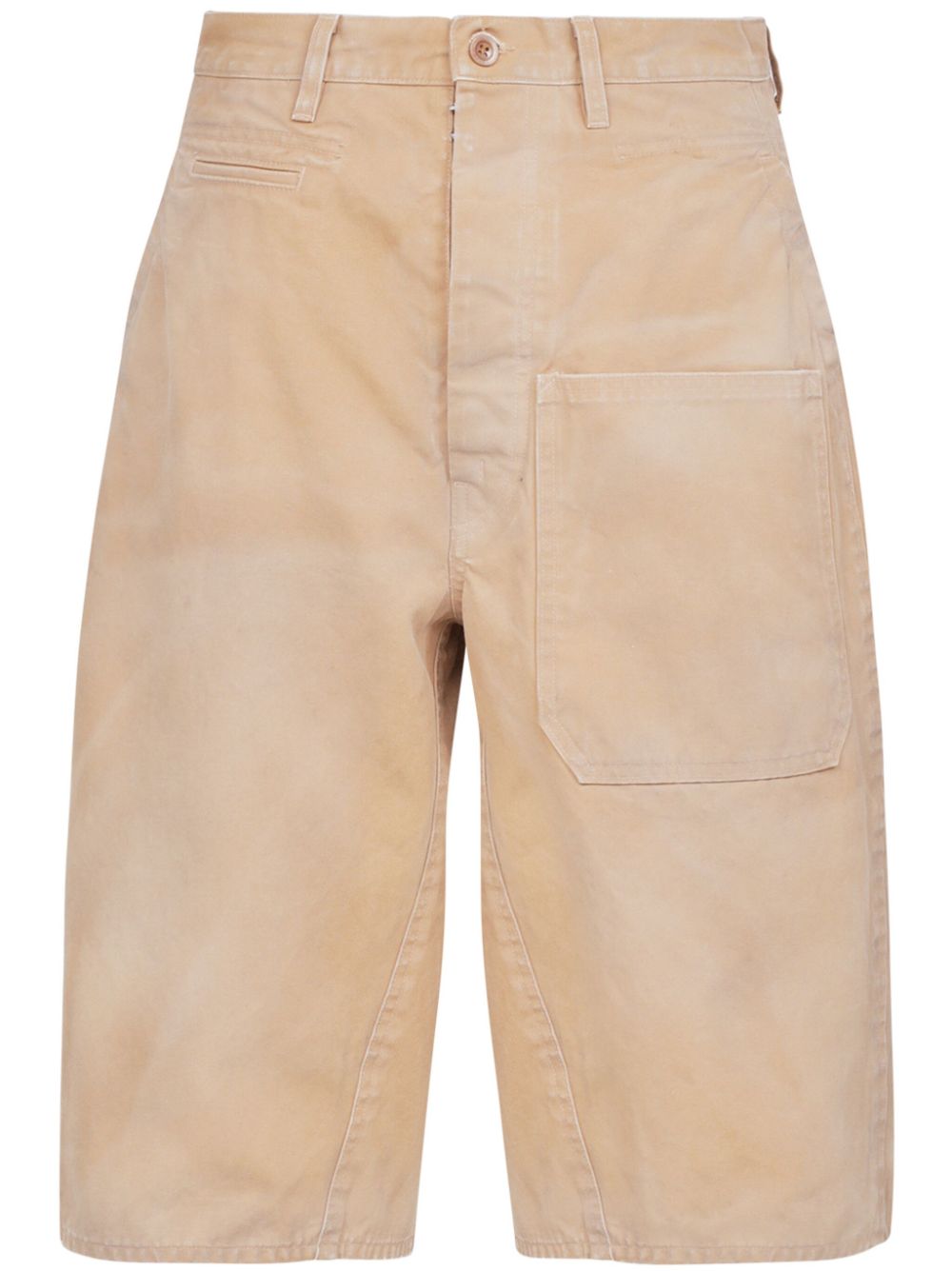 High-waisted cotton shorts - Neutrals