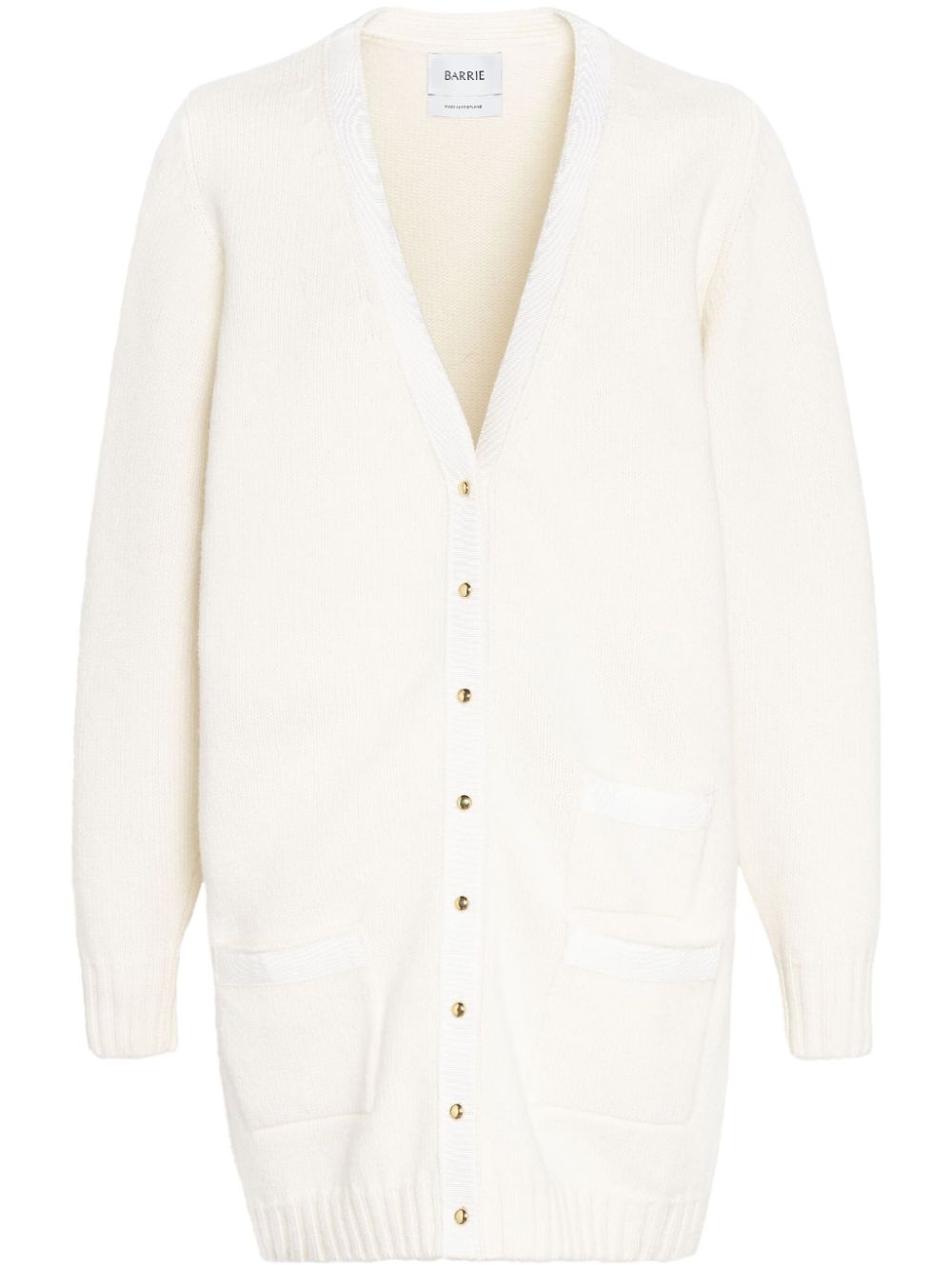 Ribbon-detail cashmere cardigan - White